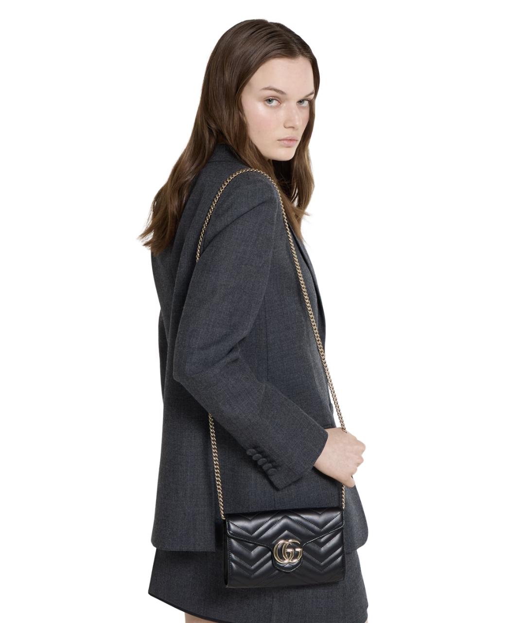 GUCCI Черный кожаный кошелек, фото 7