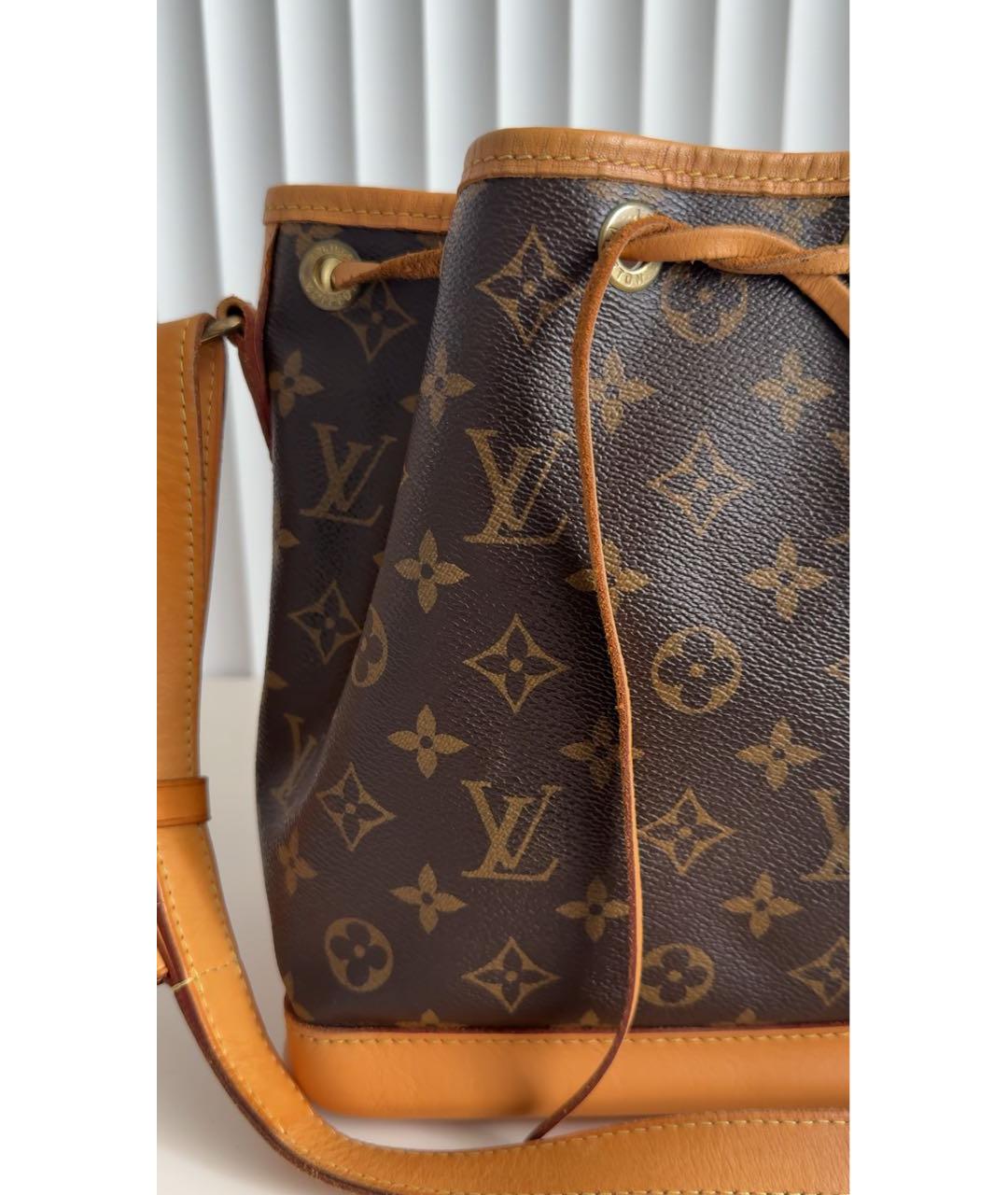 LOUIS VUITTON Коричневая кожаная сумка через плечо, фото 6