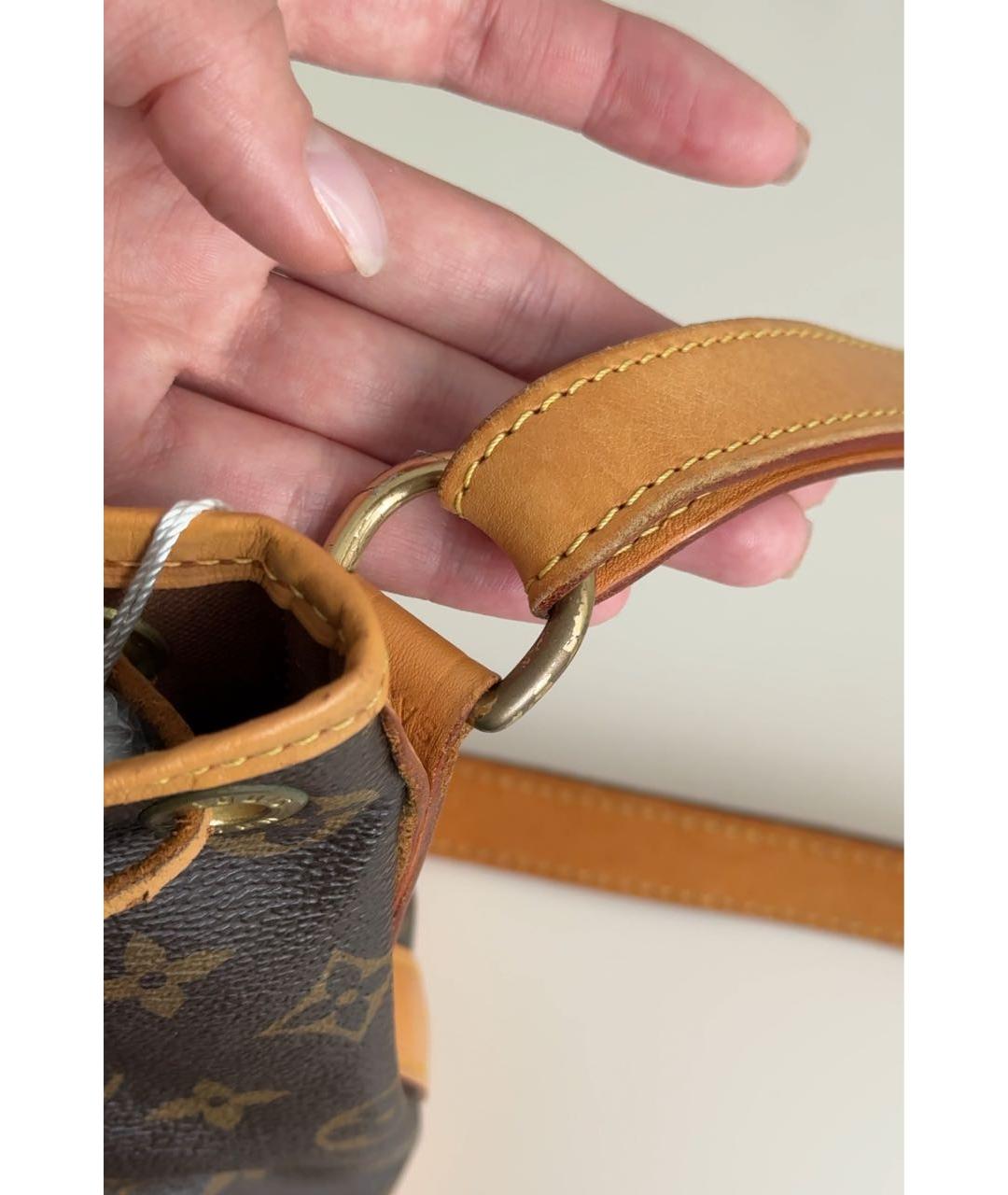 LOUIS VUITTON Коричневая кожаная сумка через плечо, фото 8