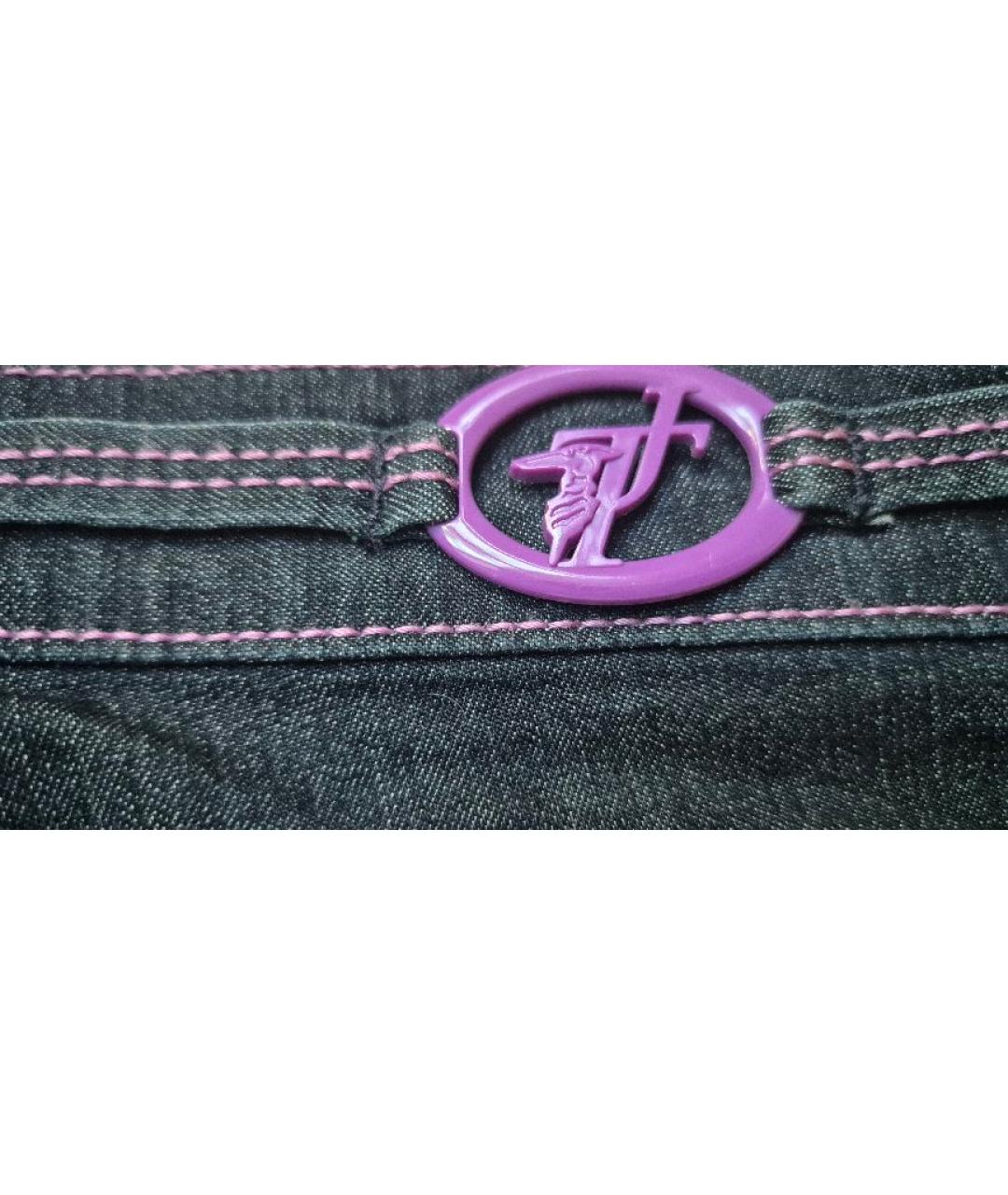 TRUSSARDI JEANS Синие хлопко-эластановые прямые джинсы, фото 4