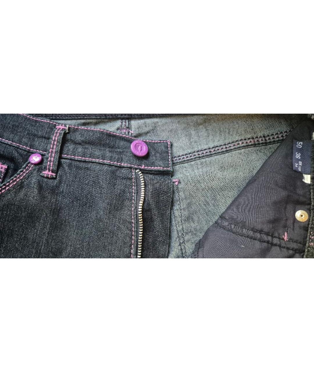 TRUSSARDI JEANS Синие хлопко-эластановые прямые джинсы, фото 3