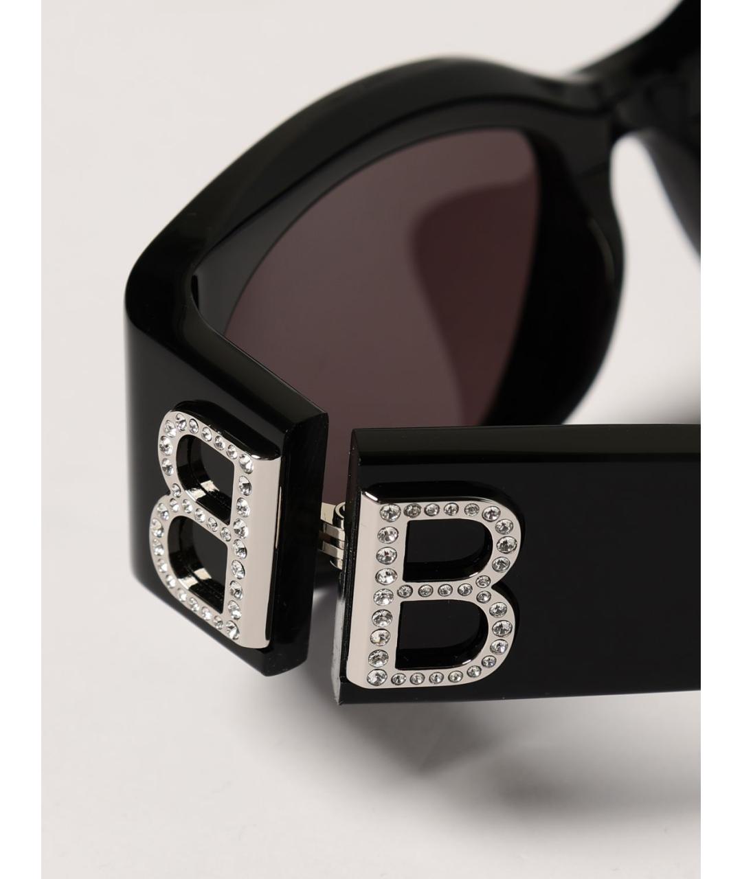 BALENCIAGA Черные пластиковые солнцезащитные очки, фото 4
