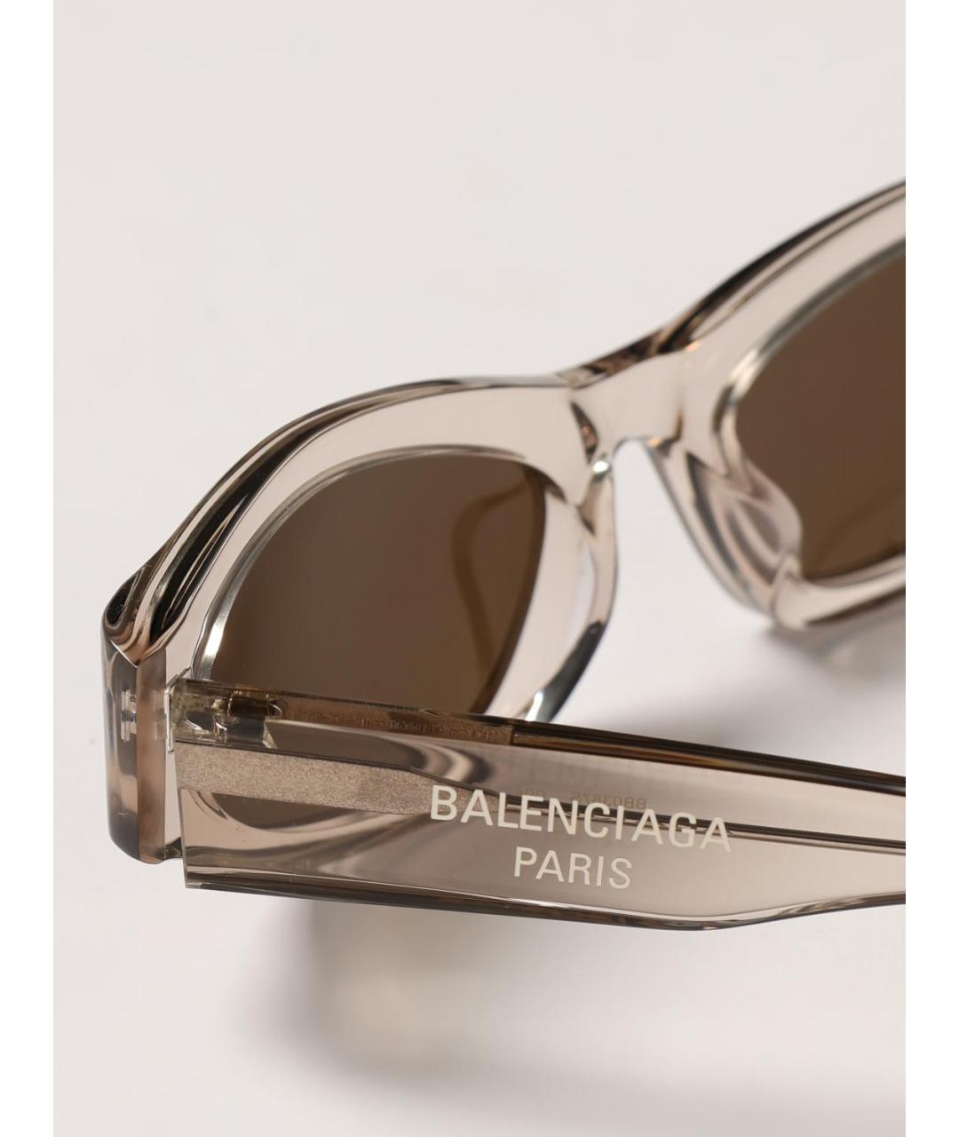 BALENCIAGA Бежевые пластиковые солнцезащитные очки, фото 4