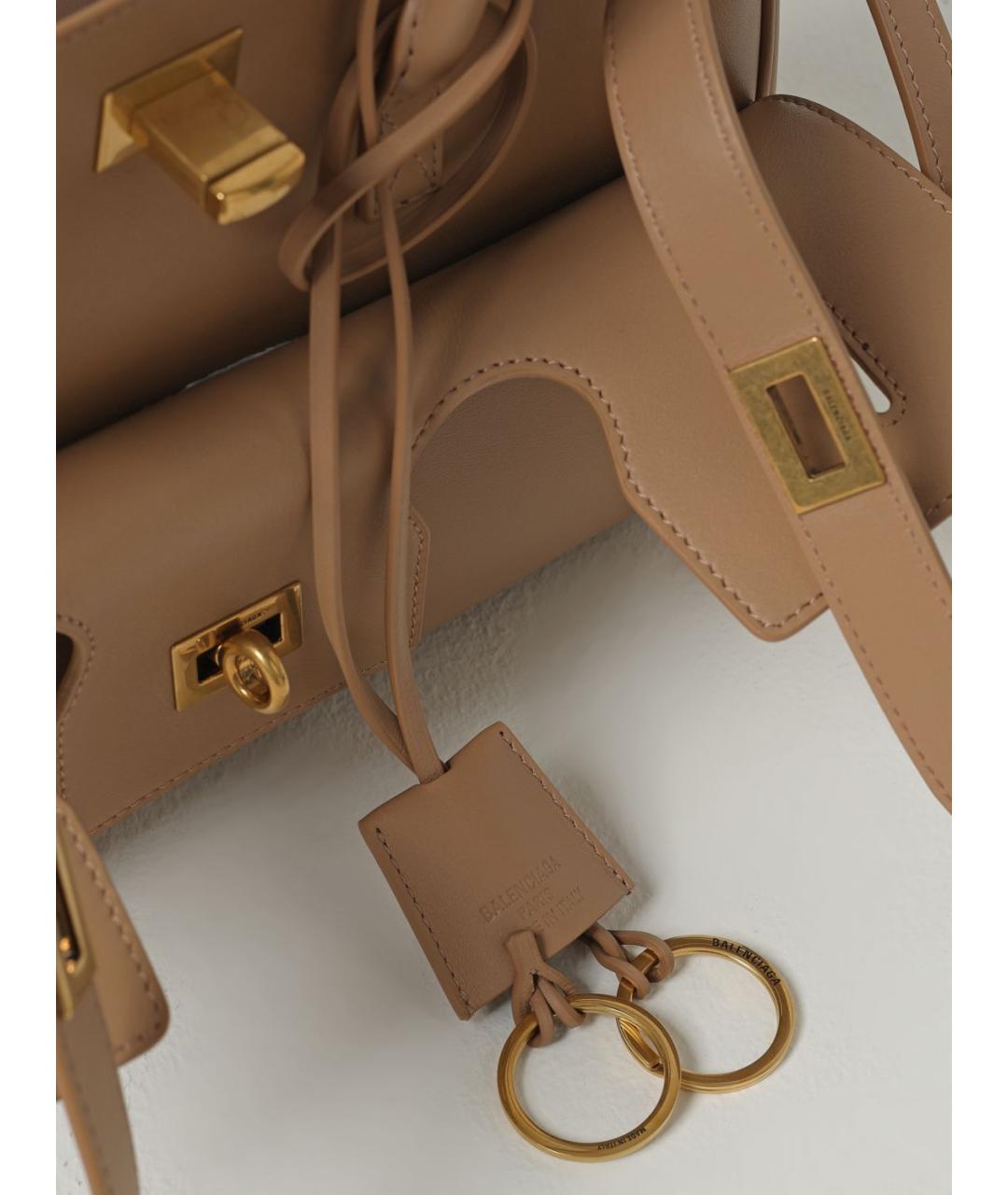 BALENCIAGA Бежевая кожаная сумка тоут, фото 3