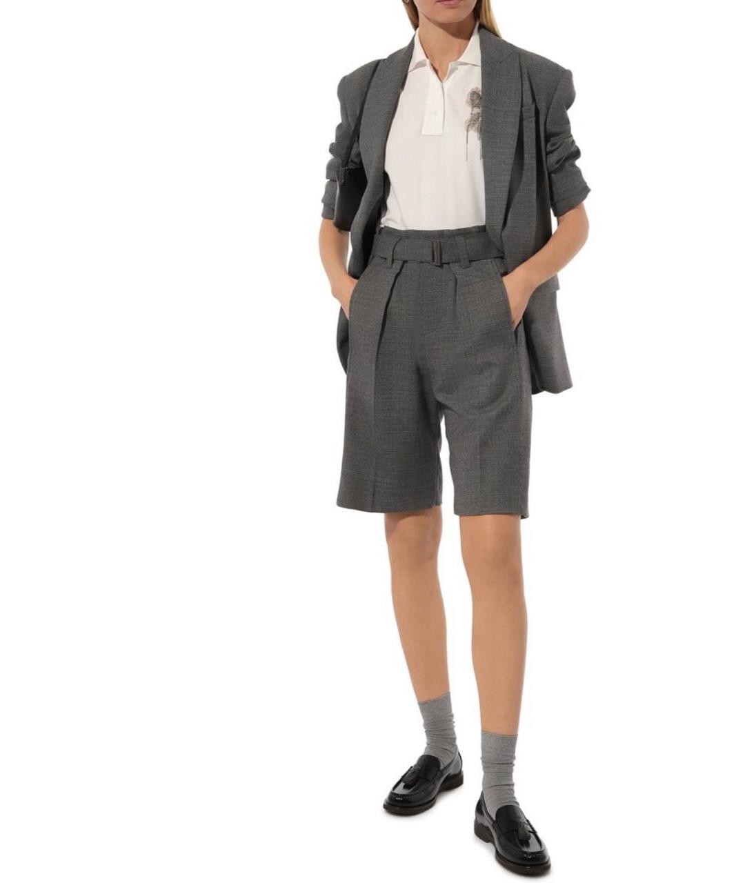 BRUNELLO CUCINELLI Черные шерстяные шорты, фото 4