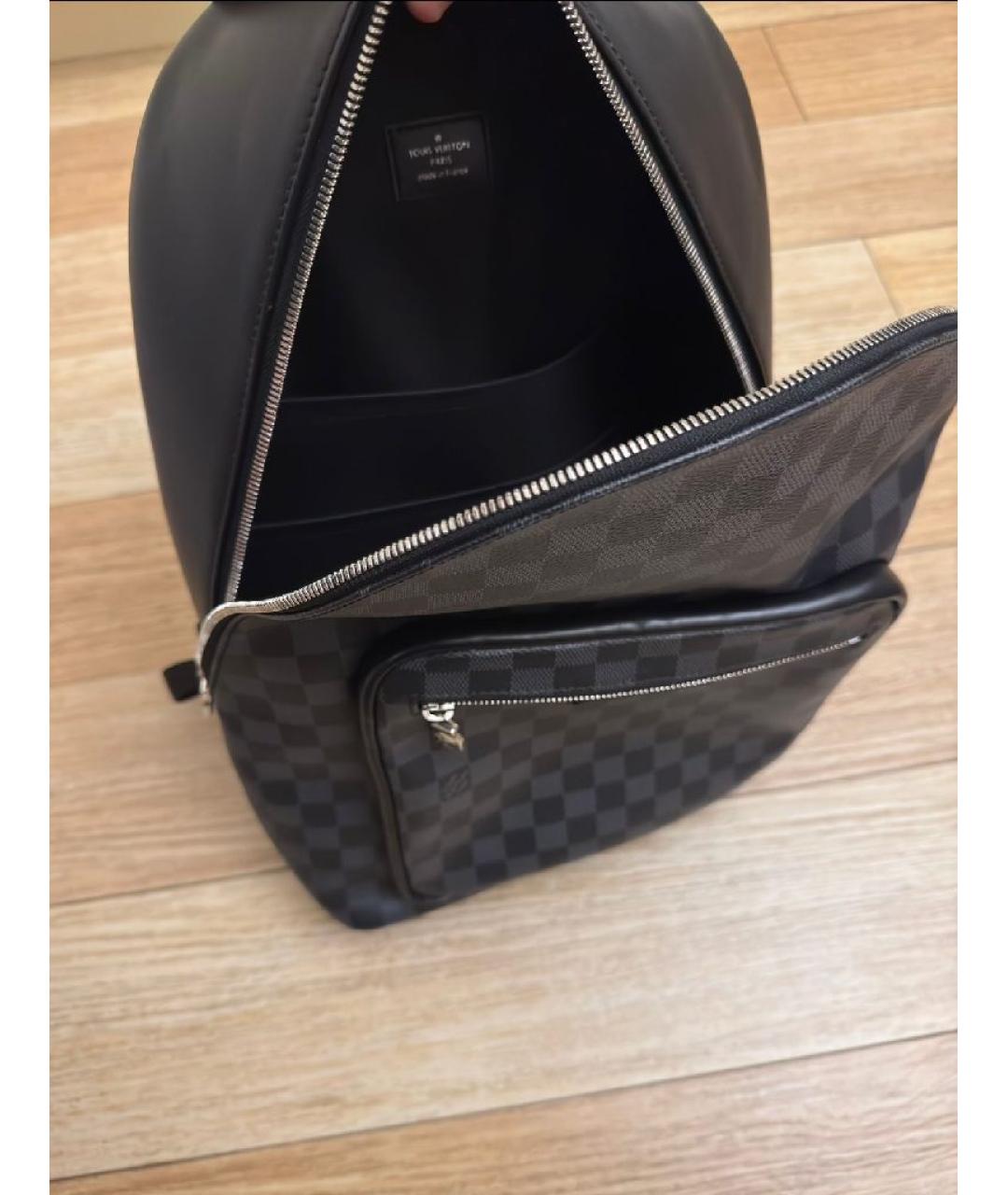 LOUIS VUITTON Антрацитовый кожаный рюкзак, фото 2