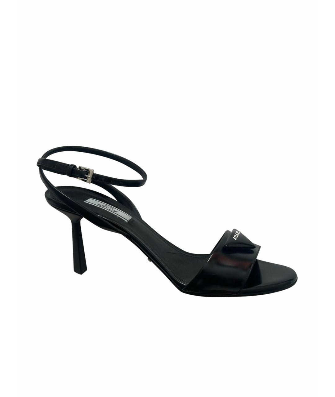 PRADA Черные кожаные босоножки, фото 1