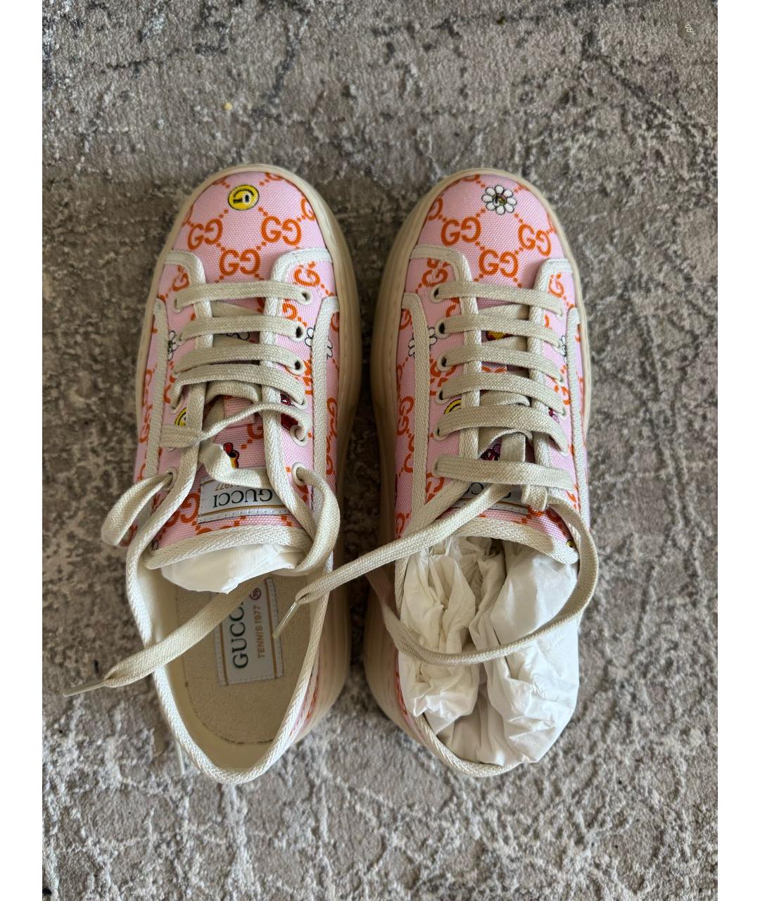 GUCCI Розовые текстильные кеды, фото 2