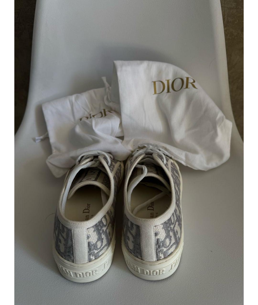 CHRISTIAN DIOR Серые текстильные кеды, фото 6