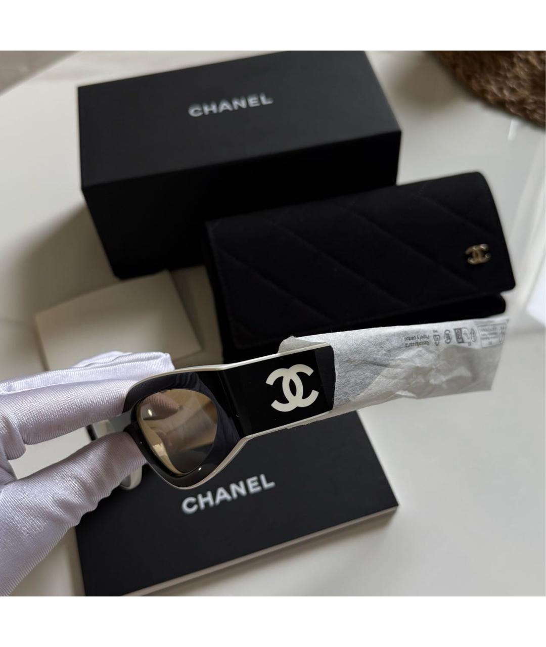 CHANEL Черные пластиковые солнцезащитные очки, фото 4
