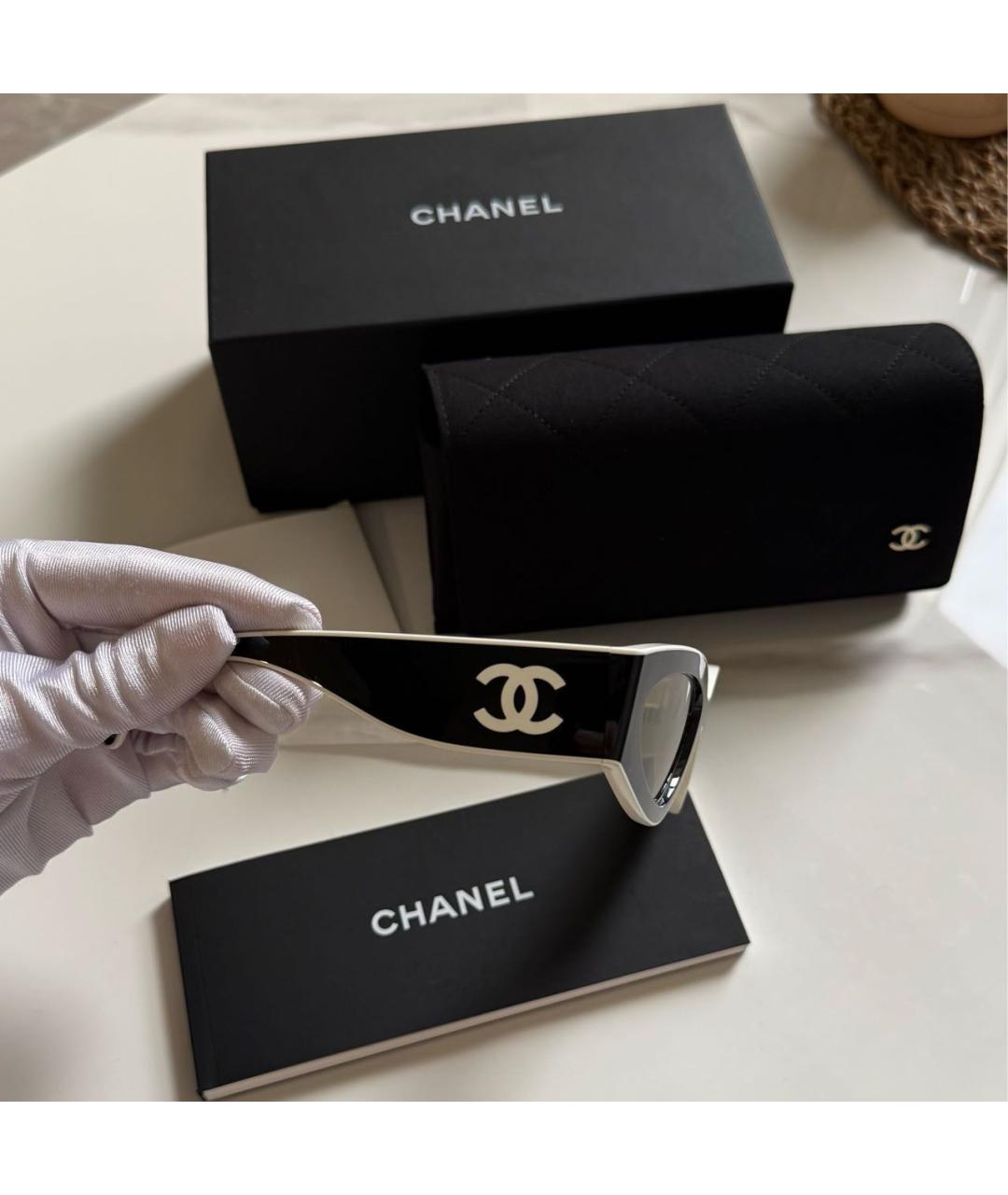 CHANEL Черные пластиковые солнцезащитные очки, фото 3