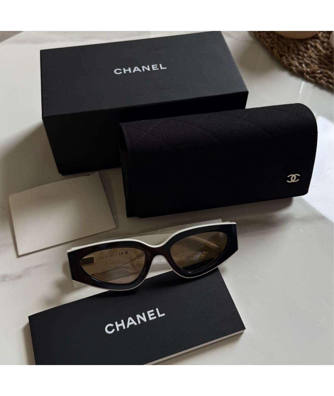 CHANEL Черные пластиковые солнцезащитные очки, фото 2