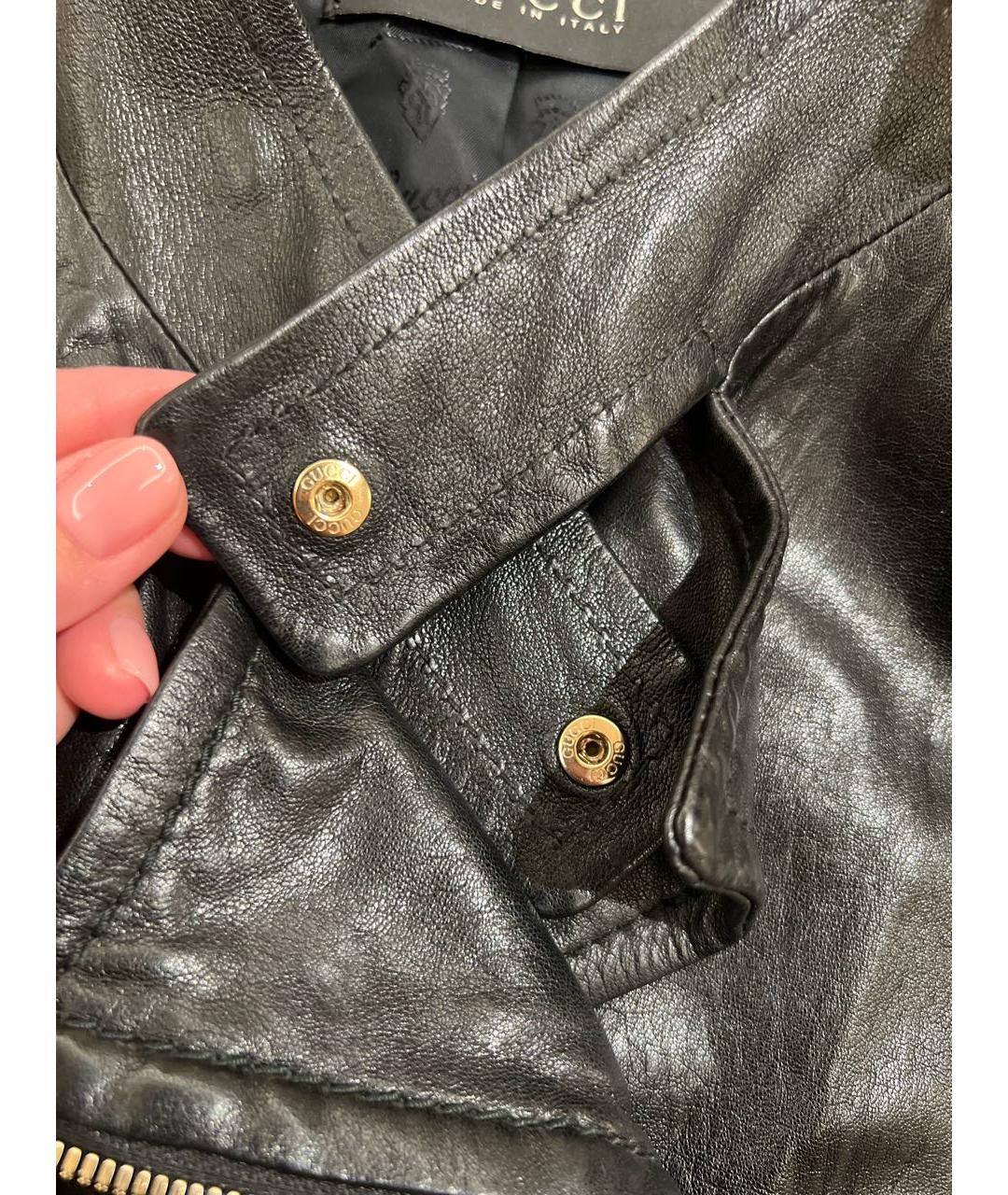 GUCCI Черная кожаная куртка, фото 6