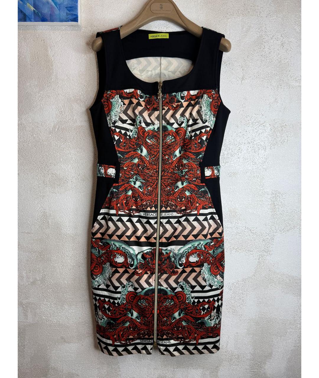 VERSACE JEANS COUTURE Мульти полиэстеровое вечернее платье, фото 8