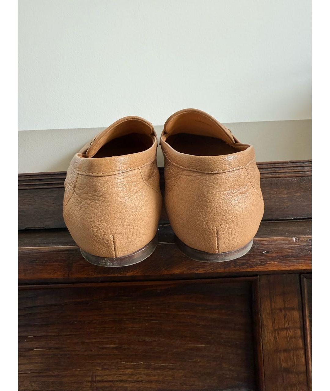 TOD'S Бежевые кожаные лоферы, фото 4