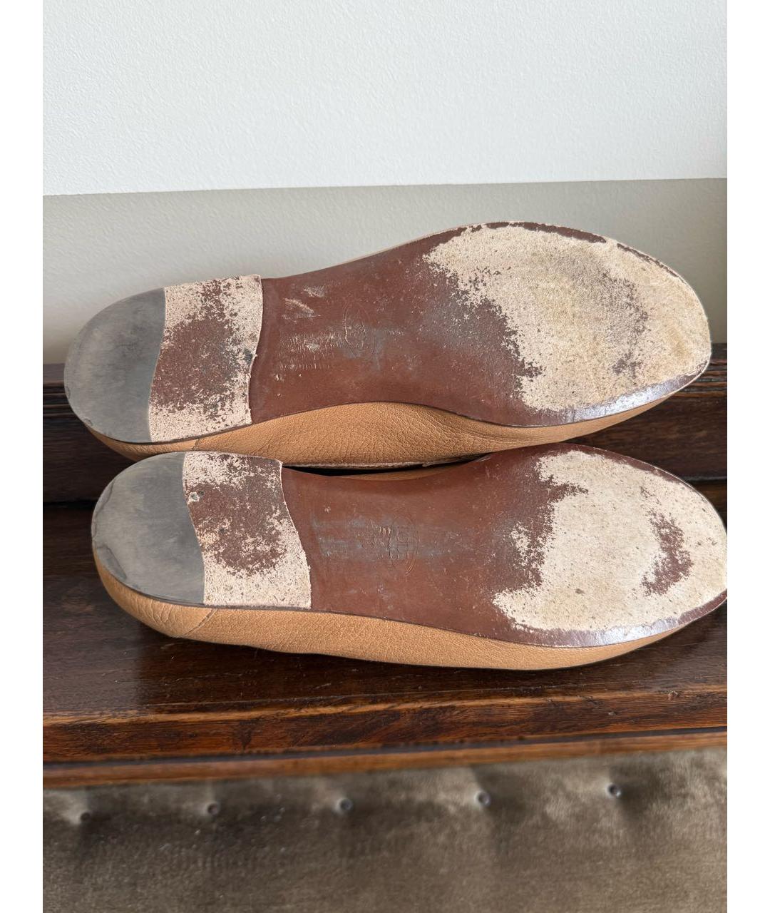 TOD'S Бежевые кожаные лоферы, фото 7