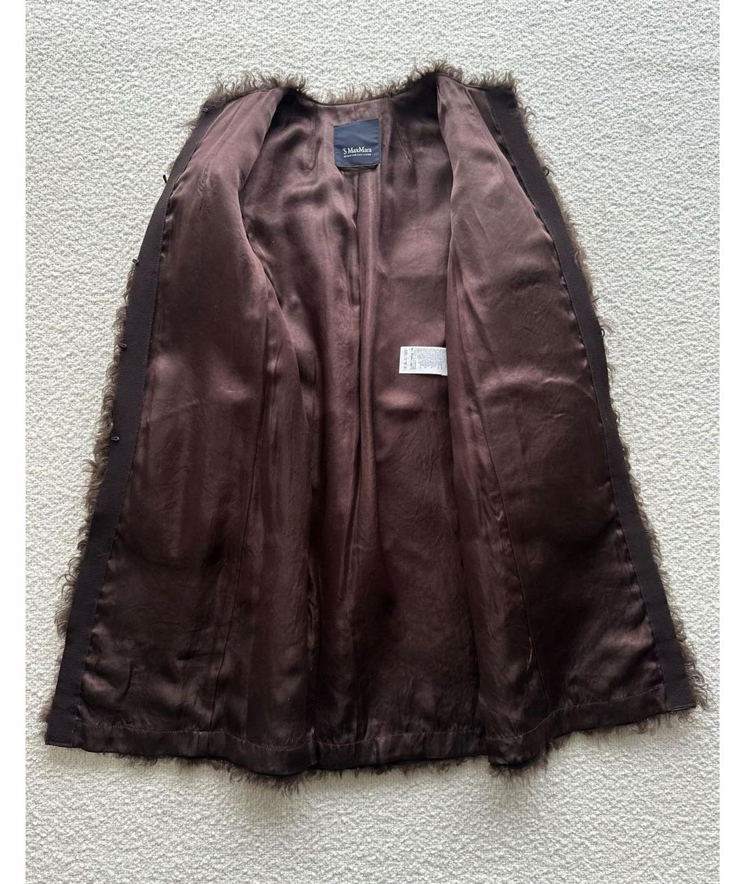 'S MAX MARA Коричневая меховая шуба, фото 7
