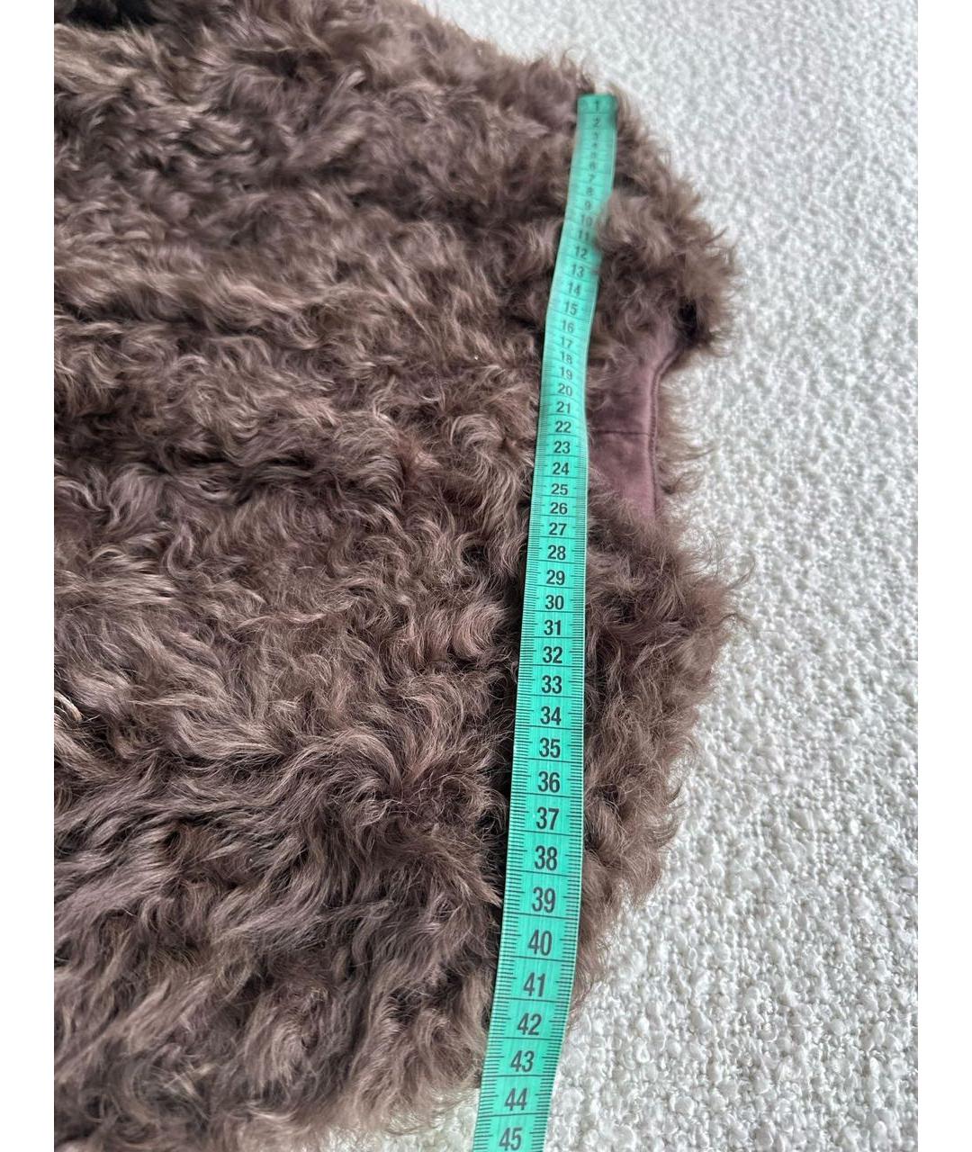 'S MAX MARA Коричневая меховая шуба, фото 4