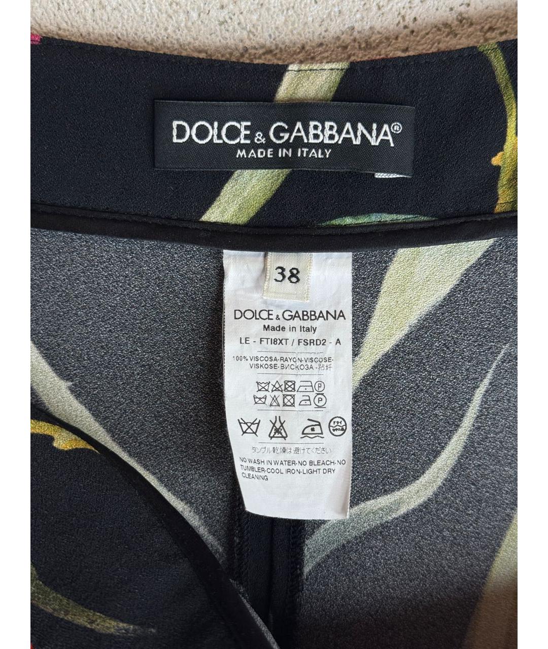 DOLCE&GABBANA Мульти вискозные брюки узкие, фото 8