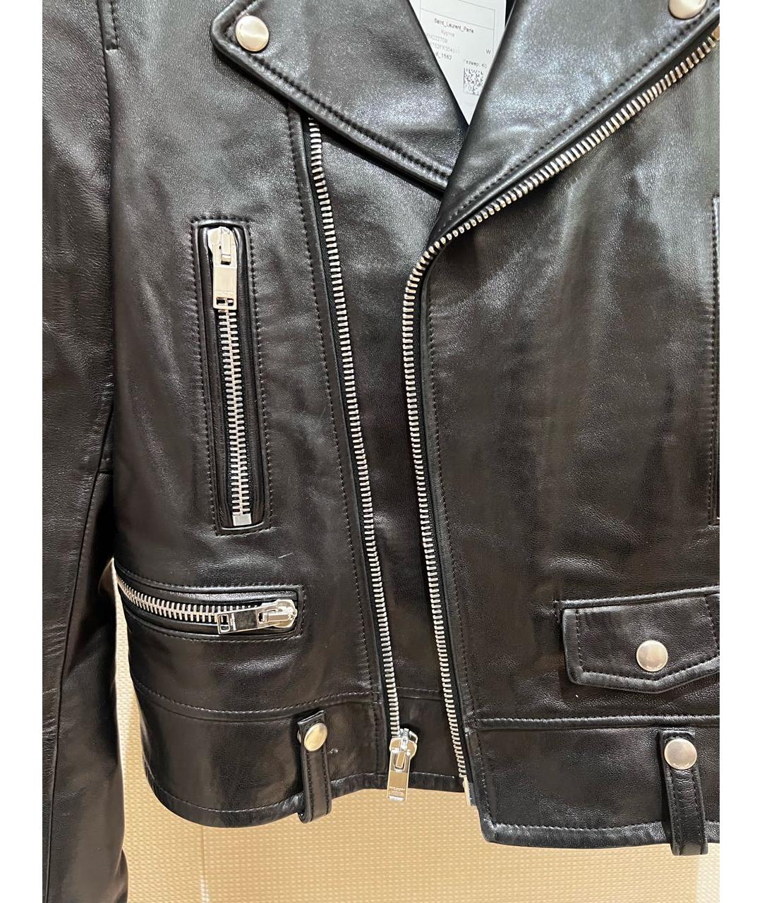 SAINT LAURENT Черная кожаная куртка, фото 7