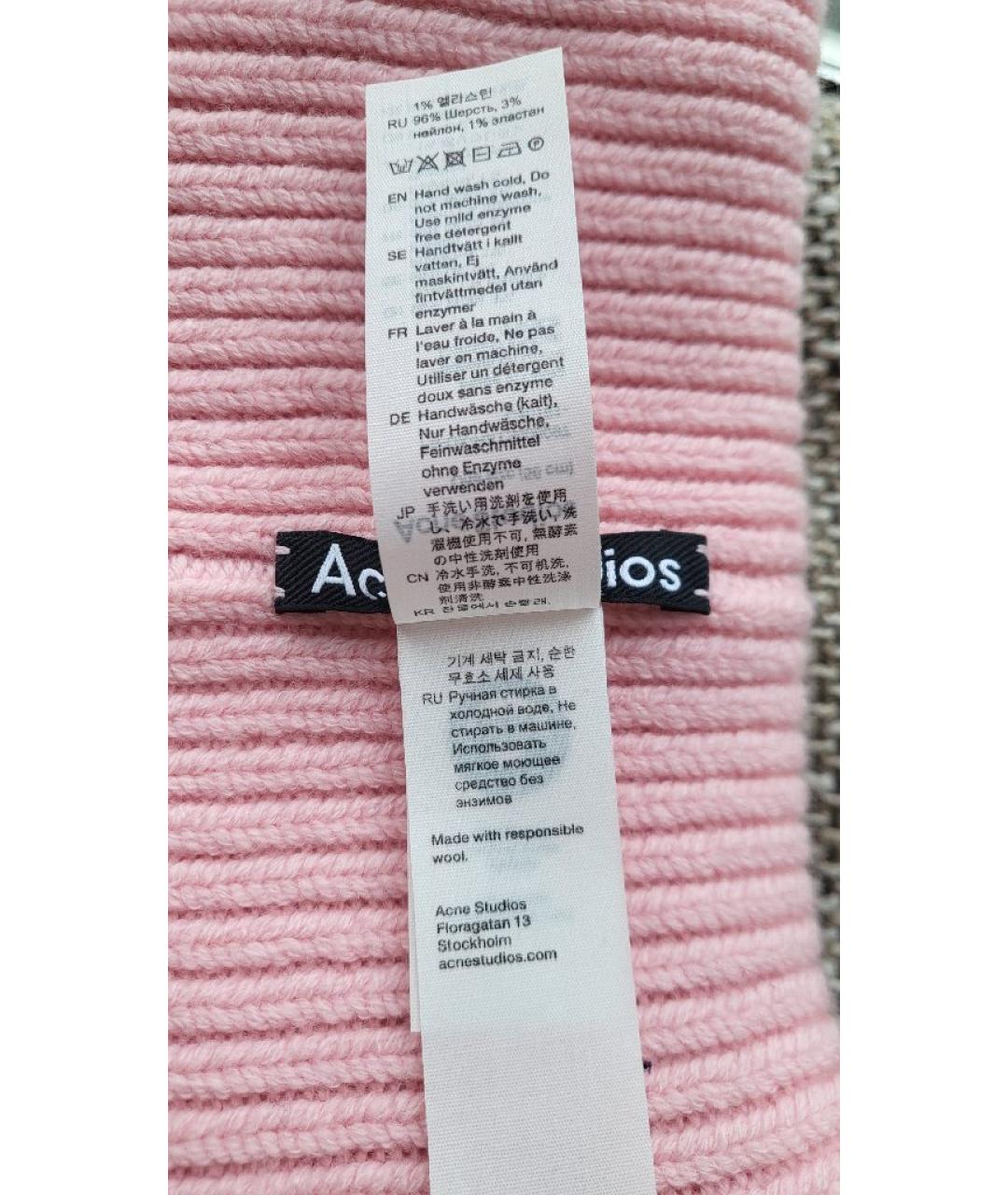 ACNE STUDIOS Розовая шерстяная повязка на голову, фото 5