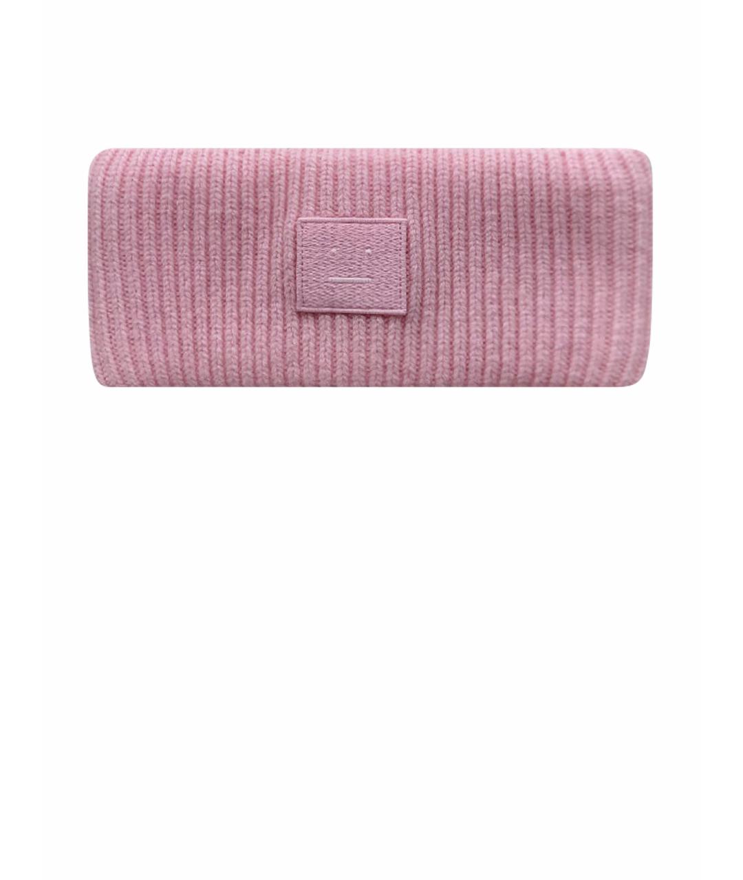 ACNE STUDIOS Розовая шерстяная повязка на голову, фото 1