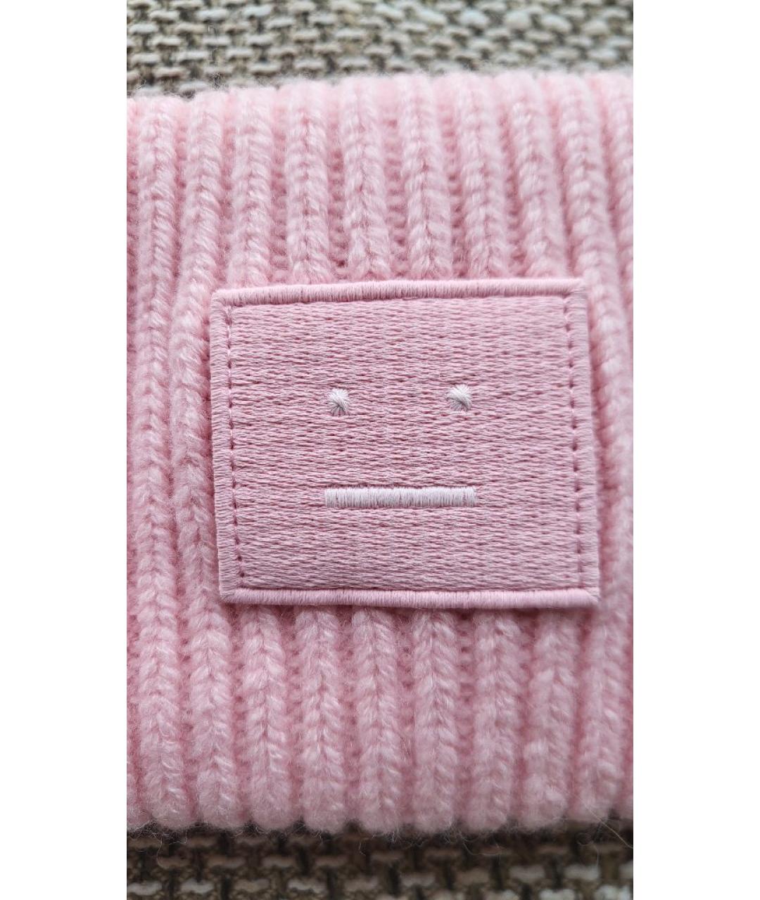 ACNE STUDIOS Розовая шерстяная повязка на голову, фото 3
