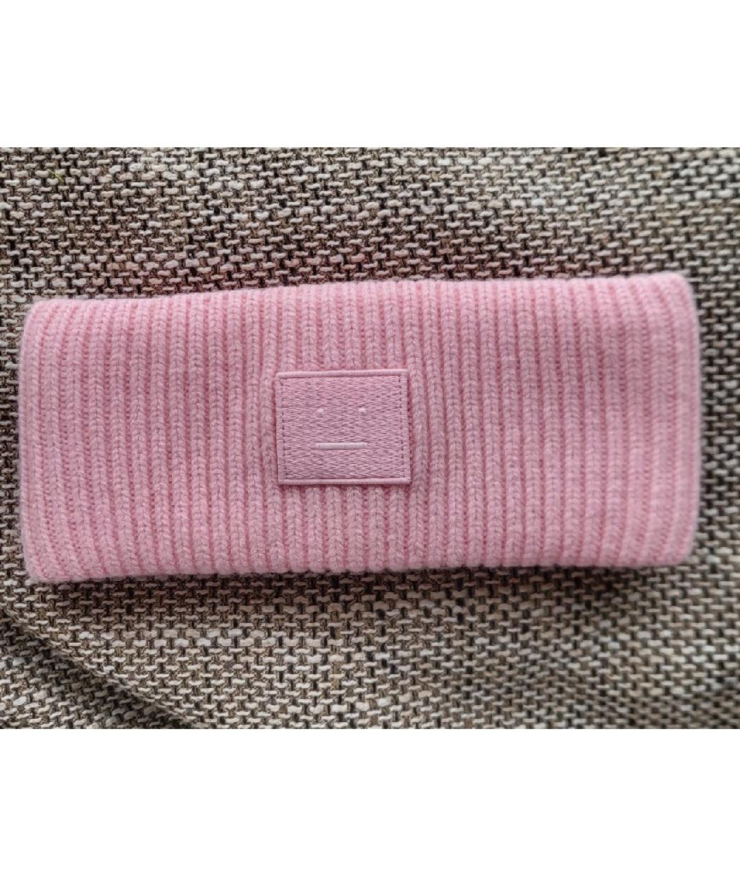 ACNE STUDIOS Розовая шерстяная повязка на голову, фото 7