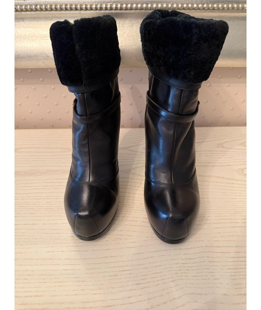 SAINT LAURENT Черные кожаные ботильоны, фото 2