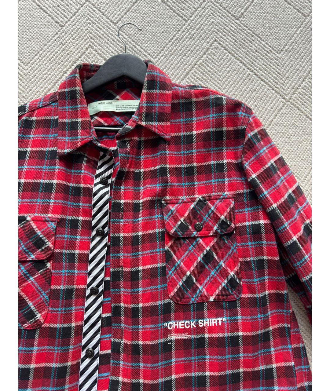 OFF-WHITE Красная хлопко-полиэстеровая кэжуал рубашка, фото 6