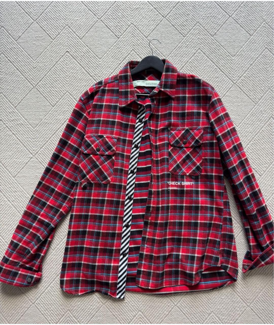 OFF-WHITE Красная хлопко-полиэстеровая кэжуал рубашка, фото 8