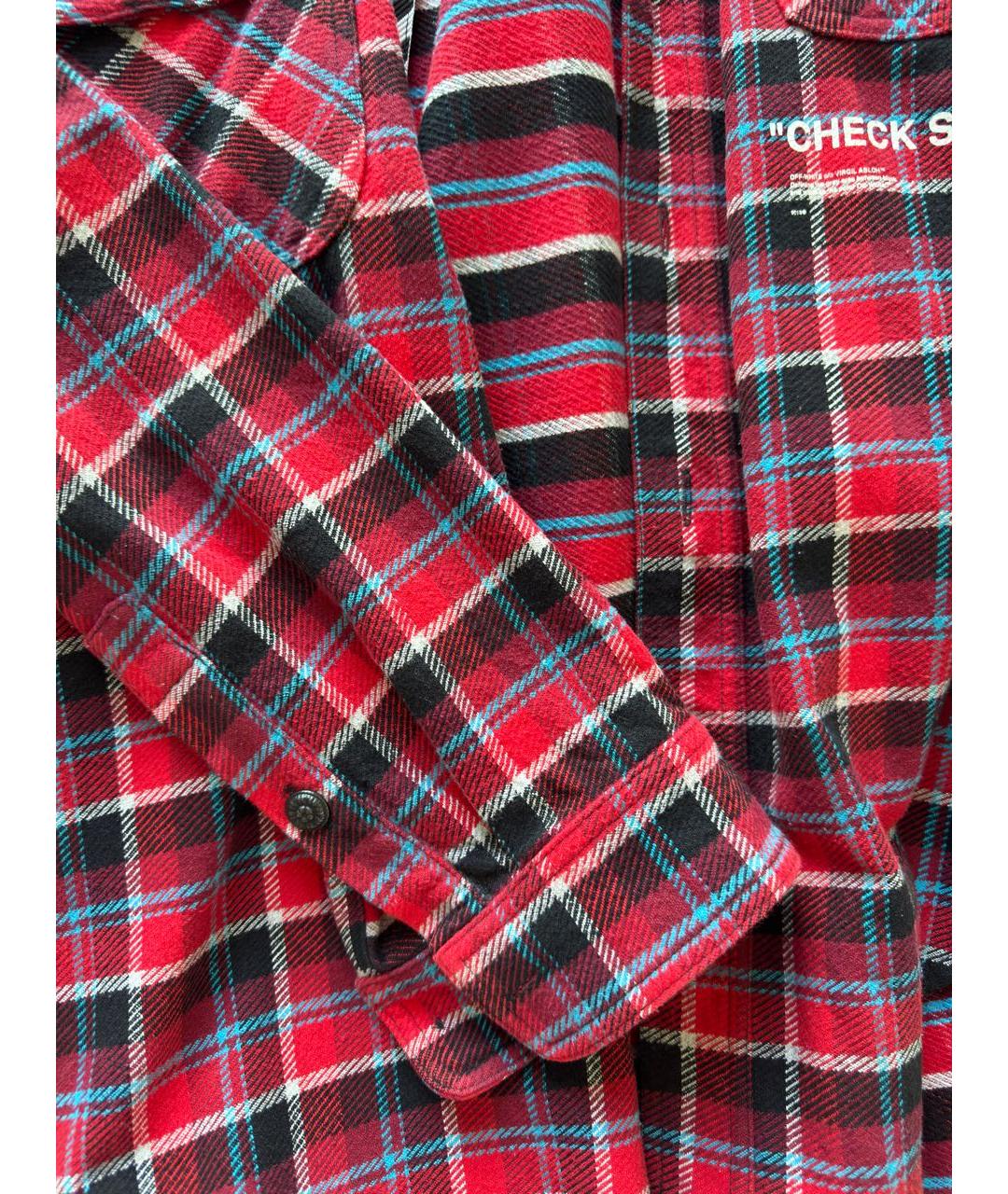 OFF-WHITE Красная хлопко-полиэстеровая кэжуал рубашка, фото 4