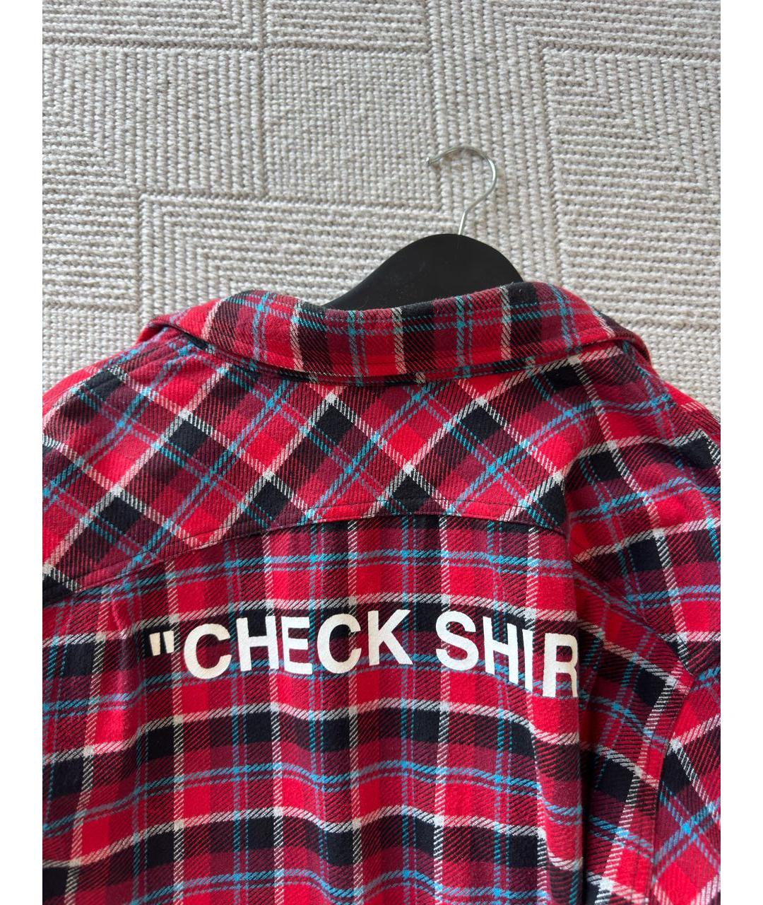 OFF-WHITE Красная хлопко-полиэстеровая кэжуал рубашка, фото 7