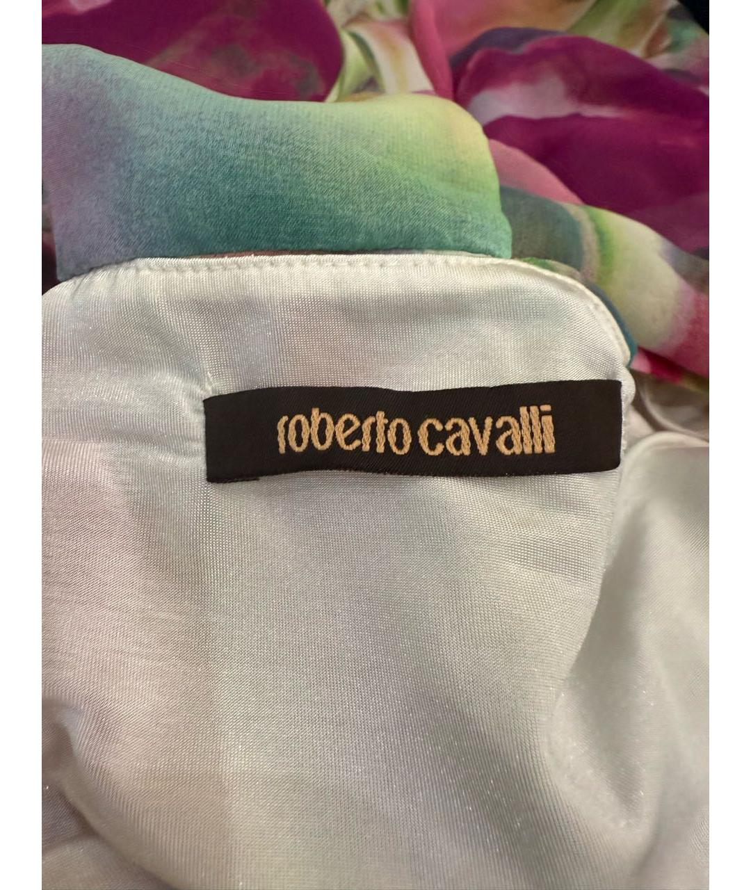 ROBERTO CAVALLI Мульти полиэстеровое коктейльное платье, фото 3