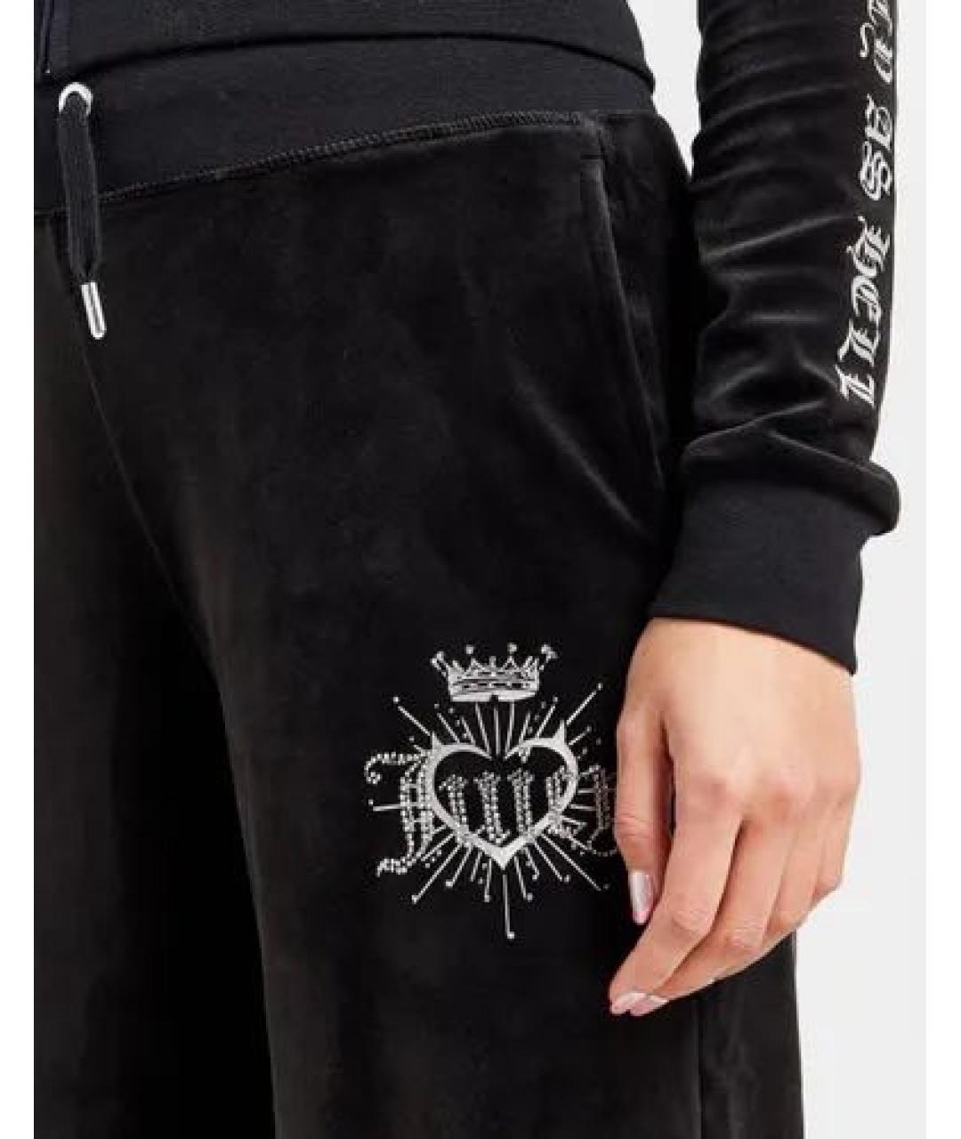 JUICY COUTURE Черные велюровые спортивные брюки и шорты, фото 5