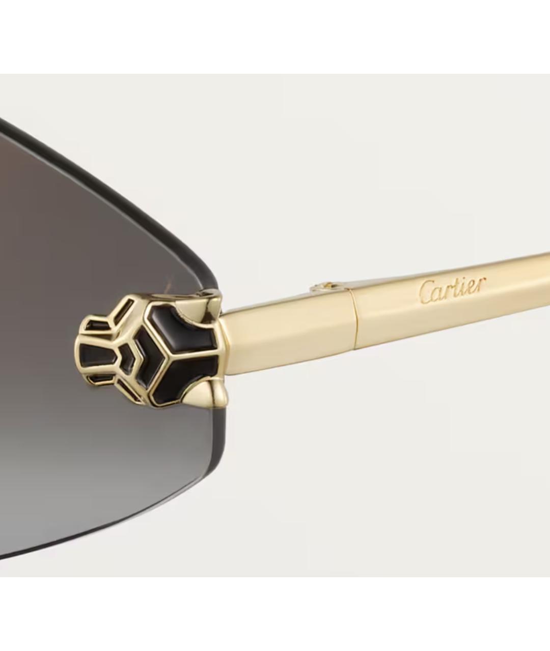 CARTIER Золотые металлические солнцезащитные очки, фото 4