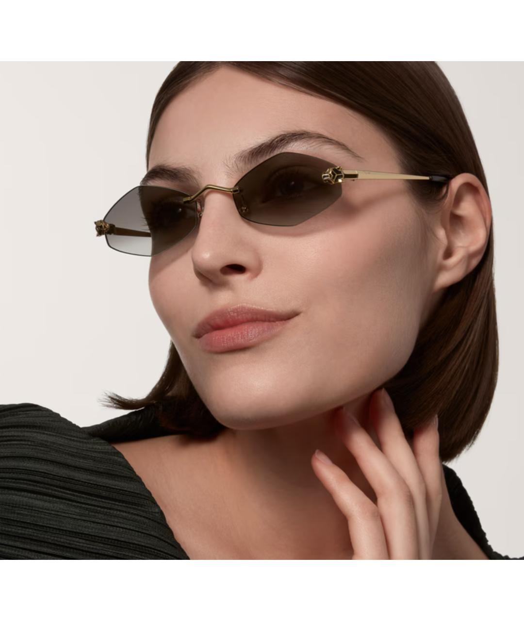 CARTIER Золотые металлические солнцезащитные очки, фото 2