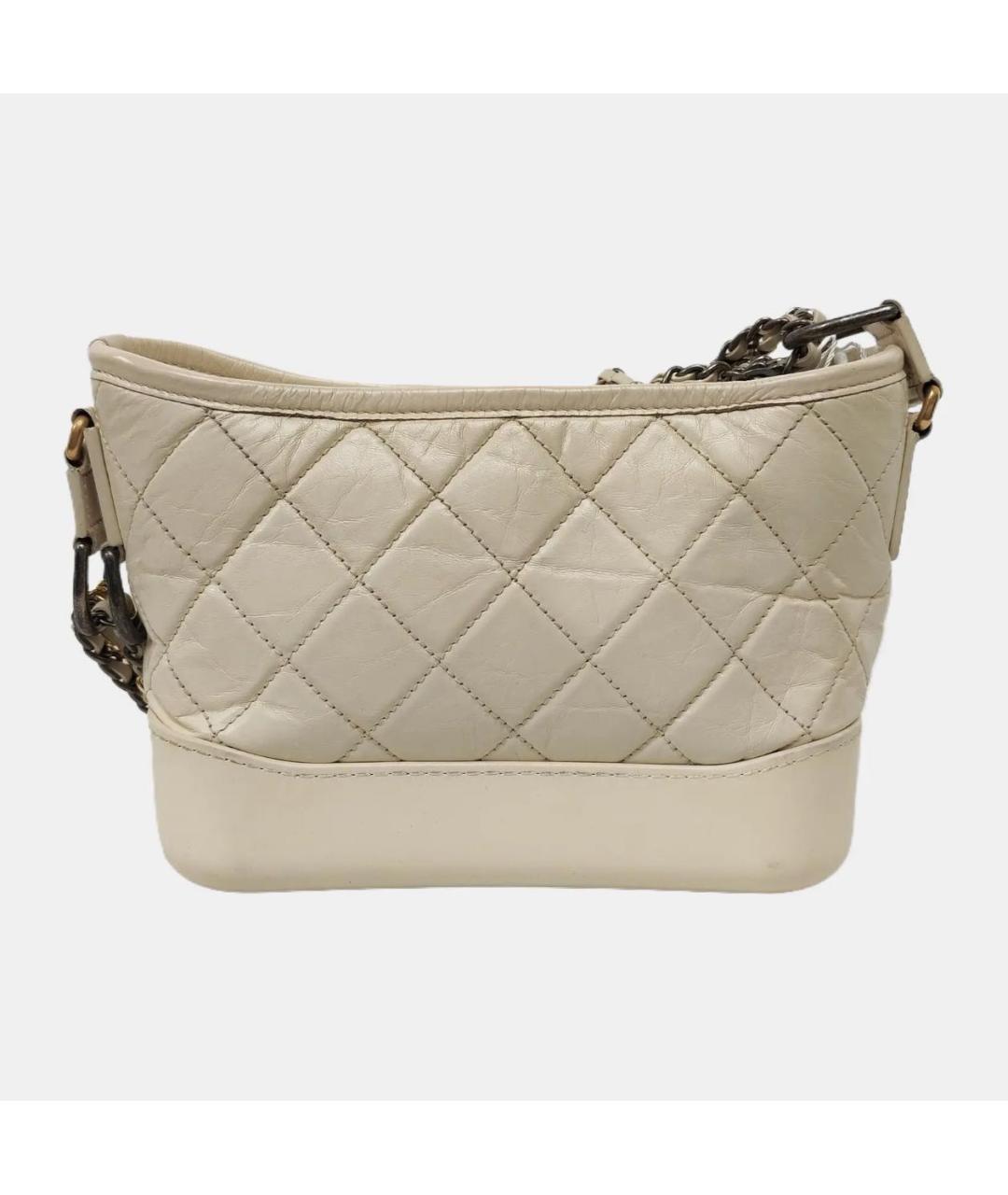 CHANEL Бежевая кожаная сумка через плечо, фото 4