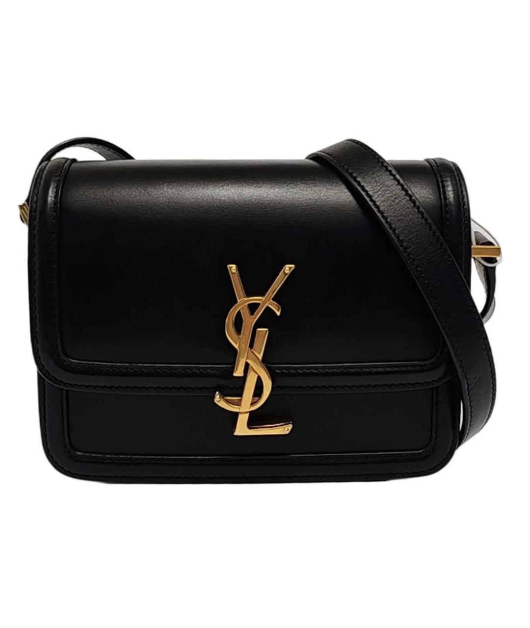 SAINT LAURENT Черная кожаная сумка через плечо, фото 1
