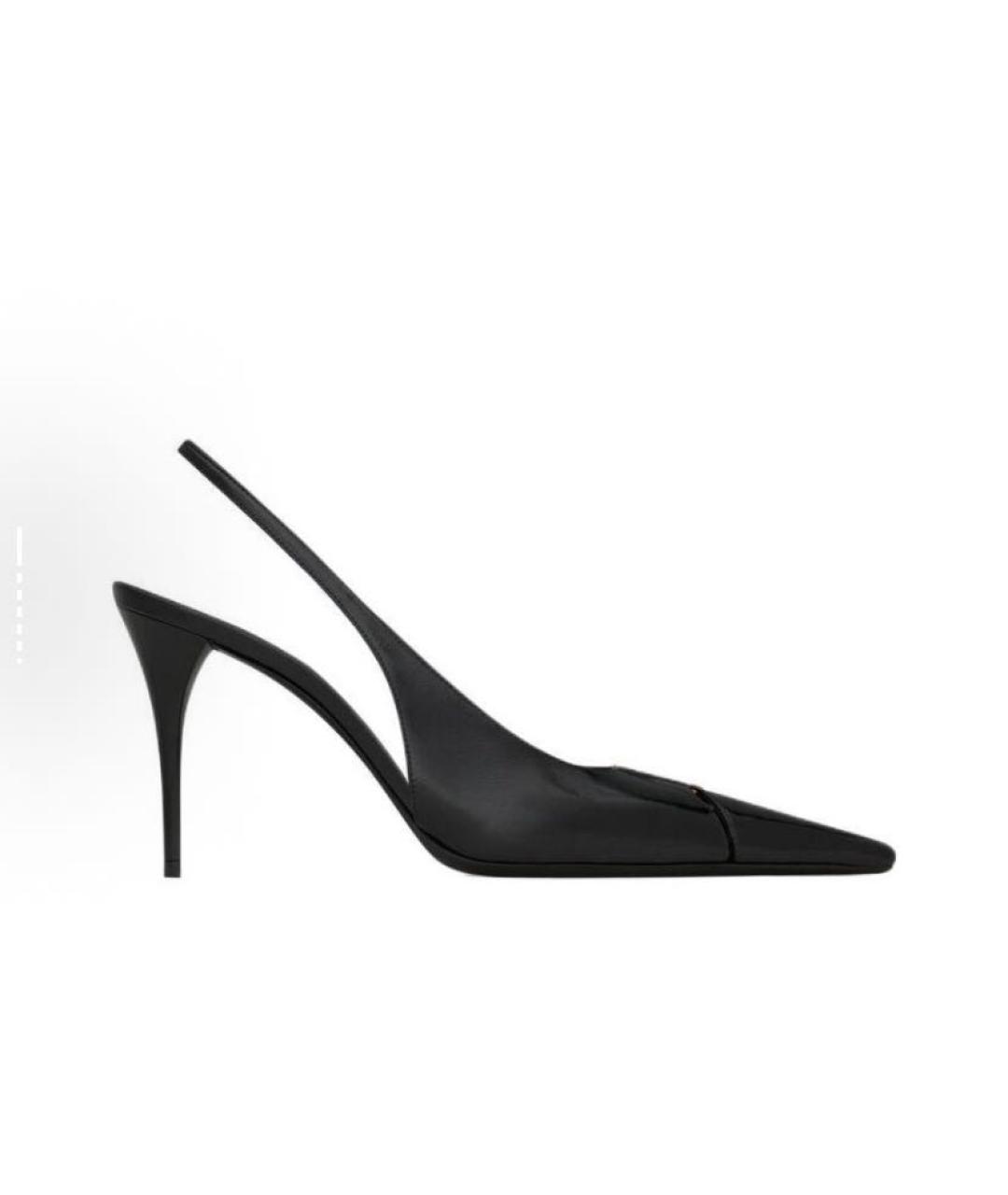 SAINT LAURENT Черные кожаные туфли, фото 5
