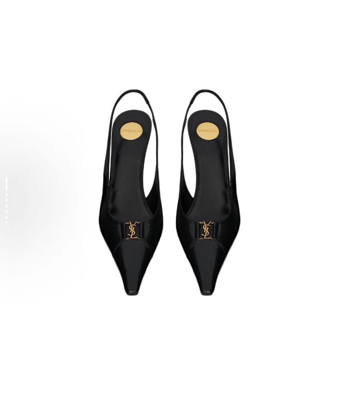 SAINT LAURENT Черные кожаные туфли, фото 2