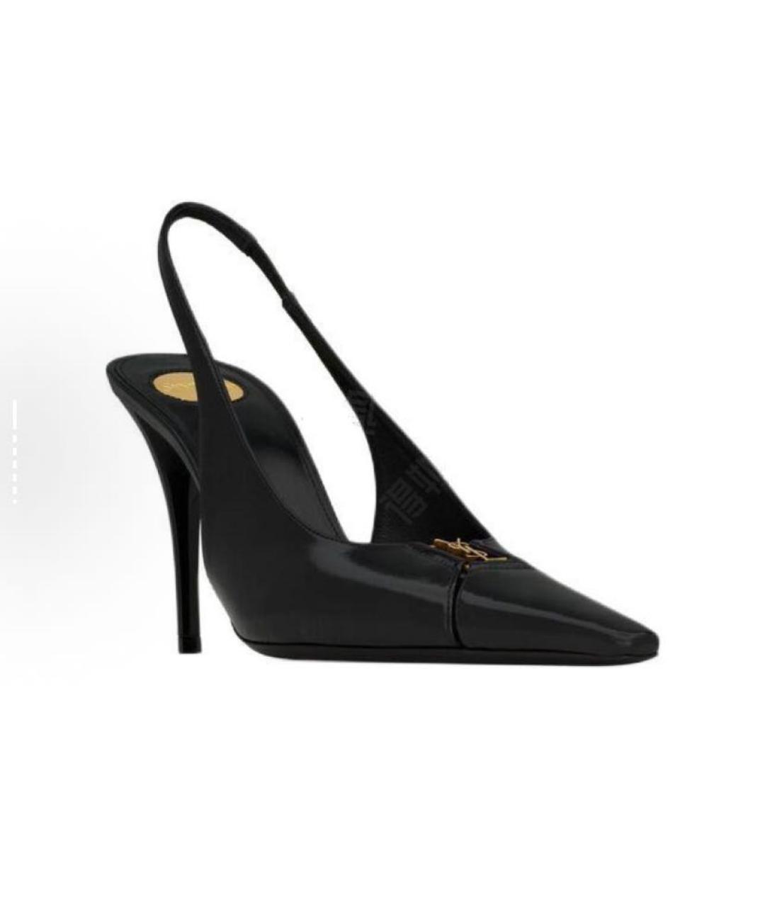 SAINT LAURENT Черные кожаные туфли, фото 3