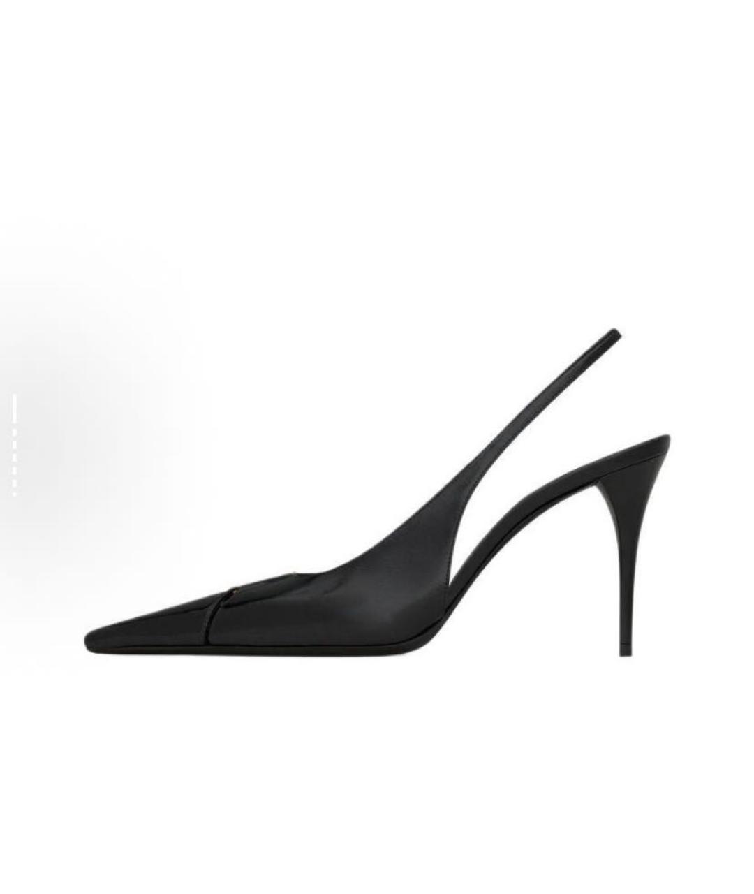 SAINT LAURENT Черные кожаные туфли, фото 4