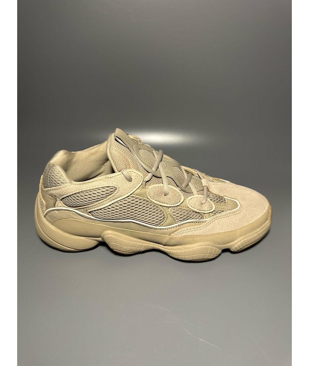 ADIDAS YEEZY Бежевые замшевые низкие кроссовки / кеды, фото 9