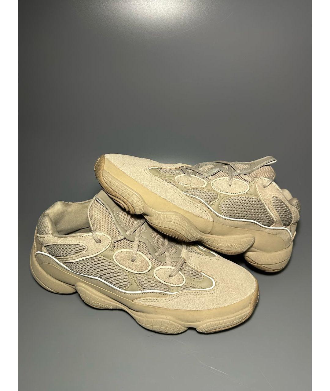 ADIDAS YEEZY Бежевые замшевые низкие кроссовки / кеды, фото 6