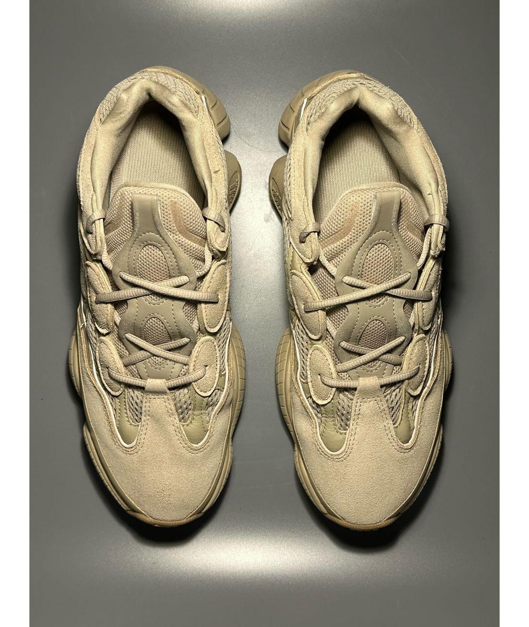 ADIDAS YEEZY Бежевые замшевые низкие кроссовки / кеды, фото 3