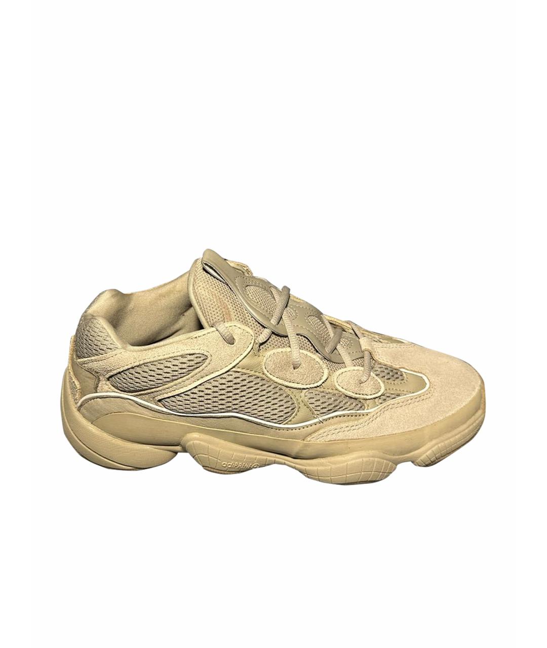 ADIDAS YEEZY Бежевые замшевые низкие кроссовки / кеды, фото 1
