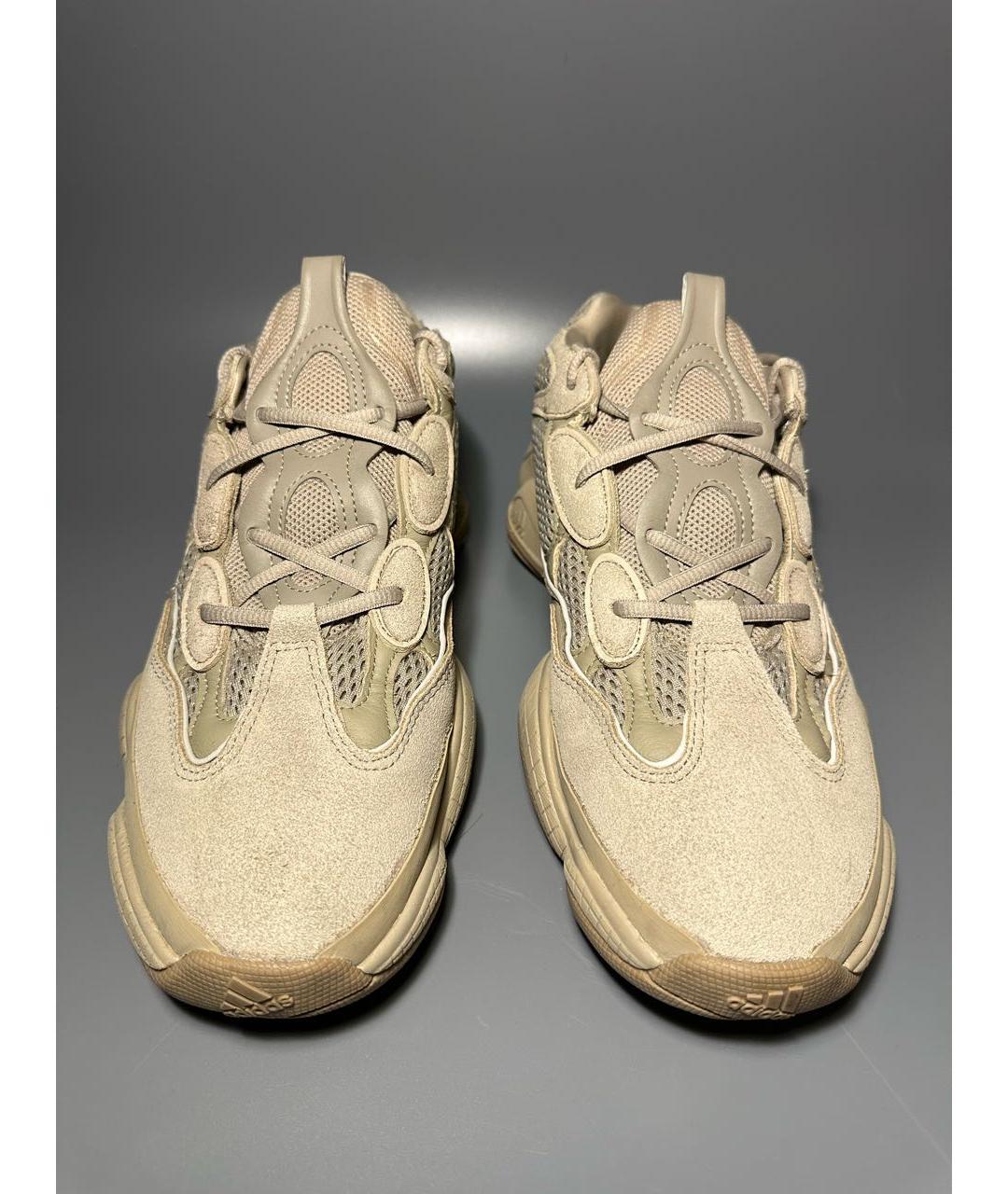 ADIDAS YEEZY Бежевые замшевые низкие кроссовки / кеды, фото 2