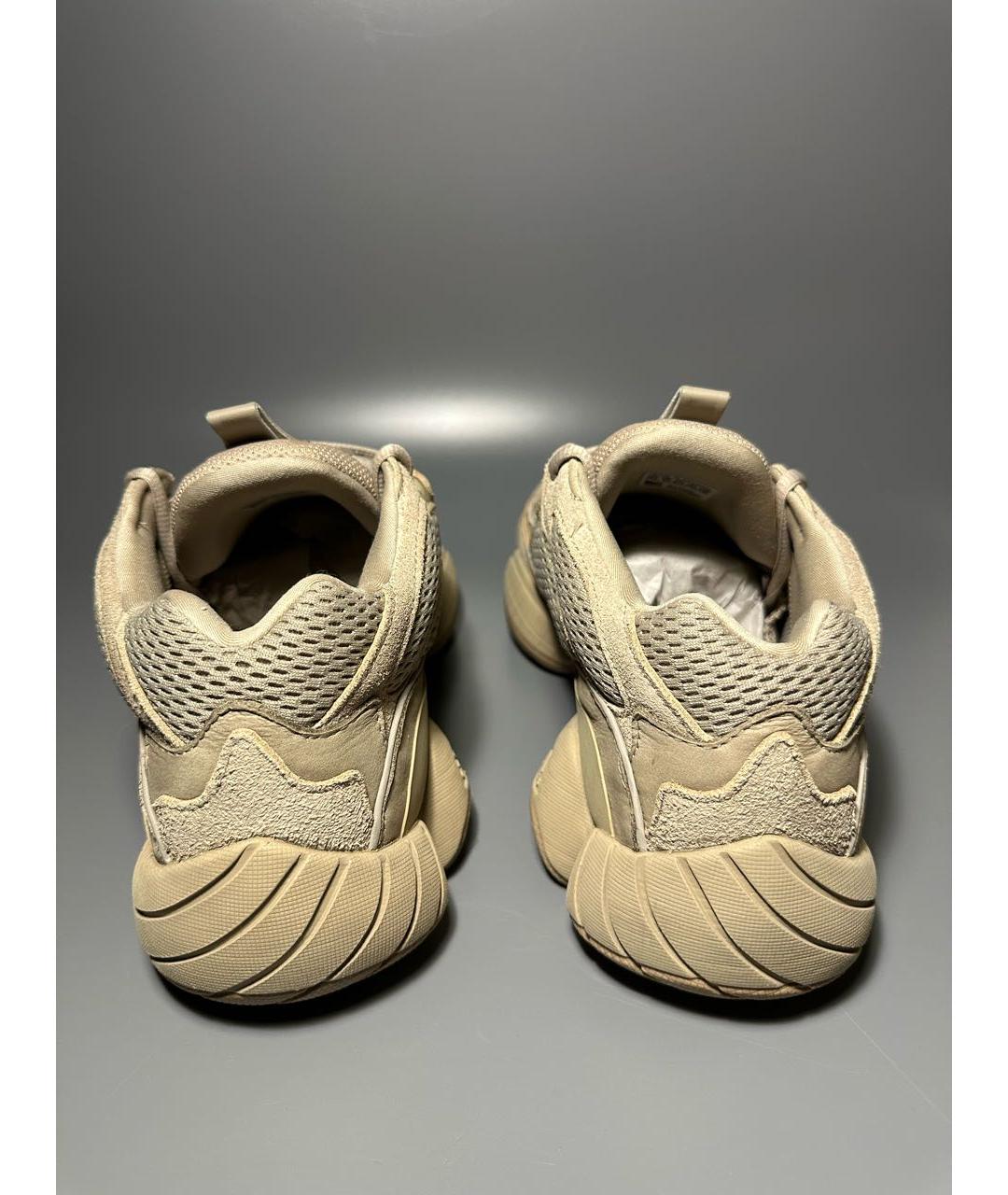 ADIDAS YEEZY Бежевые замшевые низкие кроссовки / кеды, фото 4