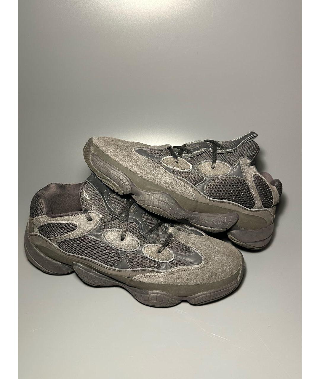ADIDAS YEEZY Серые замшевые низкие кроссовки / кеды, фото 6
